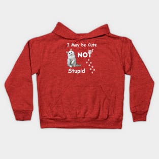 I am cute but not stupid cat swag love Kids Hoodie